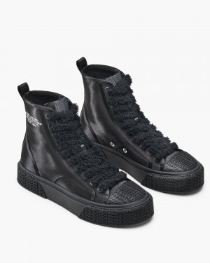 Adidasi Marc Jacobs The High Top Satin Sneaker Dama Negrii | 62359KOBQ