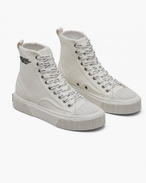 Adidasi Marc Jacobs The High Top Sneaker Dama Albi | 60572ARQY