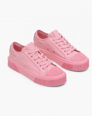 Adidasi Marc Jacobs The Leather Sneaker Dama Roz | 69015LDYN