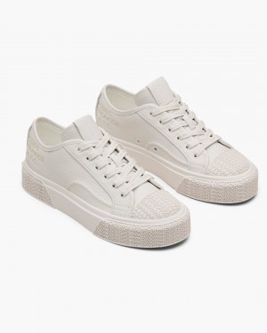 Adidasi Marc Jacobs The Leather Sneaker Dama Albi | 74569KGDY