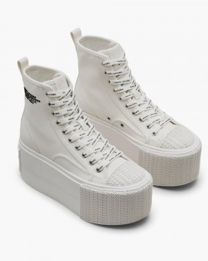 Adidasi Marc Jacobs The Platform High Top Sneaker Dama Albi | 79580FGRS