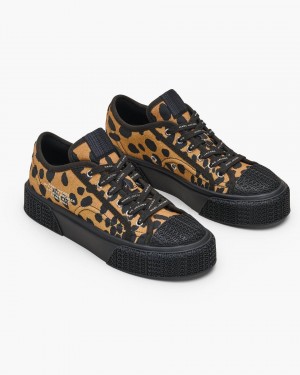 Adidasi Marc Jacobs The Printed Canvas Sneaker Dama Negrii Colorati | 38170SXJR