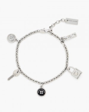 Bratari Marc Jacobs Button Charm Bracelet Dama Argintii Negrii | 89410GOPS