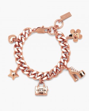 Bratari Marc Jacobs The Mini Icon Charm Bracelet Dama Roz Aurii | 83740DZHJ