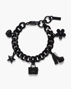 Bratari Marc Jacobs The Pave Mini Icon Charm Bracelet Dama Negrii Negrii | 32580PCSB