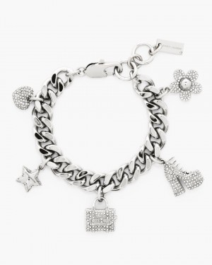 Bratari Marc Jacobs The Pave Mini Icon Charm Bracelet Dama Argintii | 52069ZSTV