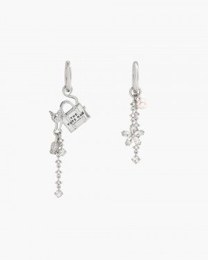 Cercei Marc Jacobs Cats Out Of The Bag Earrings Dama Argintii | 80159KGMV