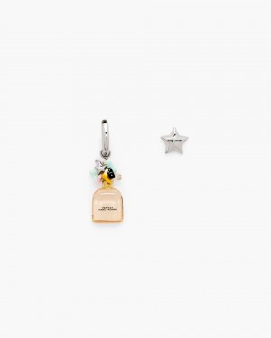 Cercei Marc Jacobs Mini Icon Perfect Earrings Dama Argintii Roz Colorati | 85241ZASG