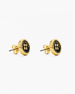 Cercei Marc Jacobs The Button Stud Earrings Dama Aurii Negrii | 90831BTLQ