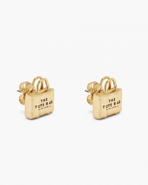 Cercei Marc Jacobs The Tote Bag Stud Earrings Dama Aurii Deschis | 08695NYGK