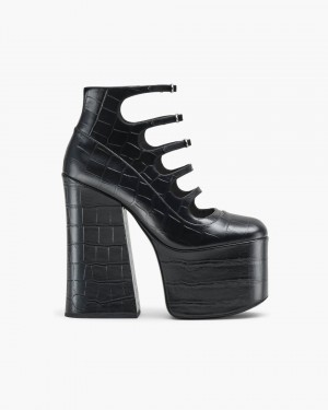Cizme Marc Jacobs The Croc Embossed Kiki Ankle Boot Dama Negrii | 51804CONY