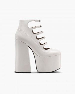 Cizme Marc Jacobs The Patent Leather Kiki Ankle Boot Dama Albi | 67395MRIU