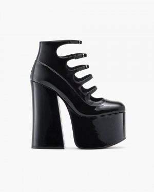 Cizme Marc Jacobs The Patent Leather Kiki Ankle Boot Dama Negrii | 92608AVTE