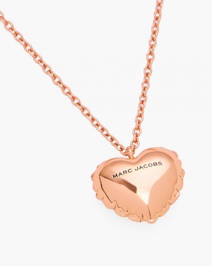 Coliere Marc Jacobs Balloon Heart Necklace Dama Roz Aurii | 93714BDEC