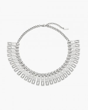 Coliere Marc Jacobs J Marc Zipper Statement Necklace Dama Argintii | 05726CELN
