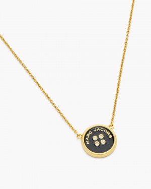 Coliere Marc Jacobs The Button Pendant Necklace Dama Aurii Negrii | 68459EMOU