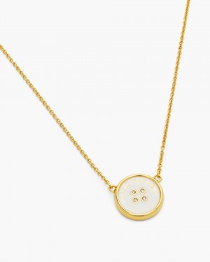 Coliere Marc Jacobs The Button Pendant Necklace Dama Aurii Albi | 09537KIDE