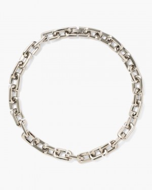 Coliere Marc Jacobs The J Marc Chain Link Necklace Dama Argintii | 05673CJTG
