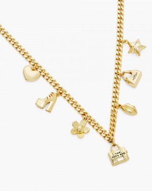 Coliere Marc Jacobs The Mini Icon Charm Necklace Dama Aurii Deschis | 42687NBJF