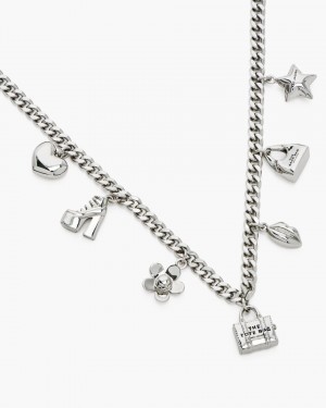 Coliere Marc Jacobs The Mini Icon Charm Necklace Dama Argintii Deschis | 52790ZRLG