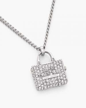 Coliere Marc Jacobs The Pave Tote Bag Necklace Dama Argintii | 73695SMZQ