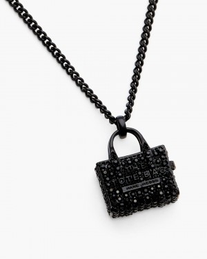 Coliere Marc Jacobs The Pave Tote Bag Necklace Dama Negrii Negrii | 89546ENXH