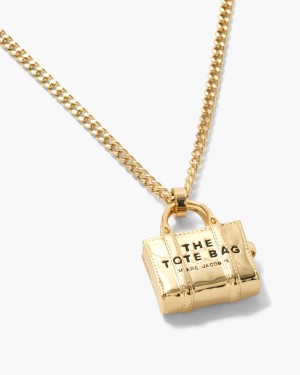 Coliere Marc Jacobs The Tote Bag Necklace Dama Aurii Deschis | 83125UPAR
