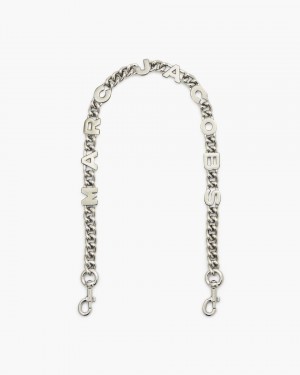 Curea Geantă Marc Jacobs The Logo Chain Shoulder Strap Dama Nickel | 94187STEB