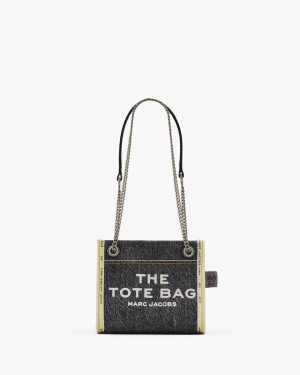 Geanta Crossbody Marc Jacobs The Denim Chain Crossbody Tote Bag Dama Negrii Albastru Deschis | 19385OPXT