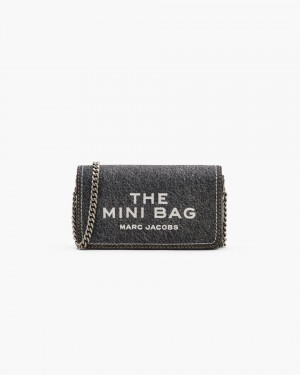 Geanta Crossbody Marc Jacobs The Denim Chain Mini Bag Dama Negrii Albastru Deschis | 54726GHVN