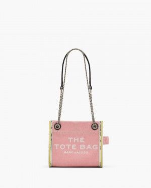 Geanta Crossbody Marc Jacobs The Denim Chain Crossbody Tote Bag Dama Roz | 72036AITM