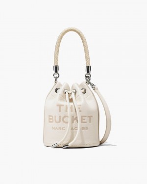 Geanta Crossbody Marc Jacobs The Leather Bucket Bag Dama Argintii | 20486FYGB