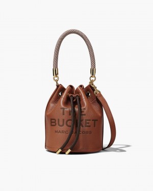 Geanta Crossbody Marc Jacobs The Leather Bucket Bag Dama Argan Oil | 48016HRKX