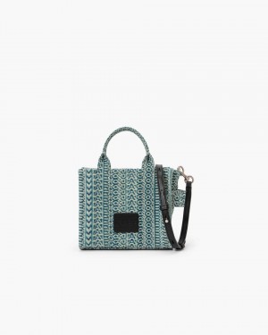 Geanta Crossbody Marc Jacobs The Washed Monogram Denim Crossbody Tote Bag Dama Portocalii Albastri | 80927QCGB