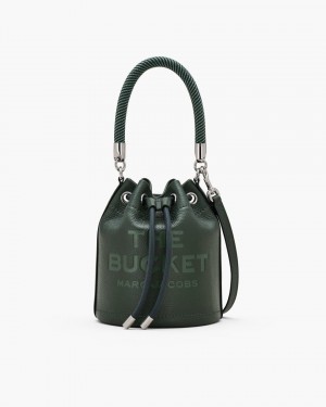 Geanta Galeata Marc Jacobs The Leather Bucket Bag Dama Verzi Inchis | 06579XDFG