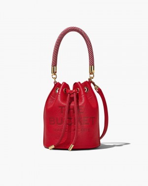 Geanta Galeata Marc Jacobs The Leather Bucket Bag Dama Rosii | 62584RFGU