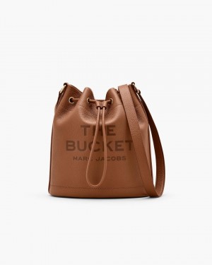 Geanta Galeata Marc Jacobs The Leather Large Bucket Bag Dama Argan Oil | 52107NFKP