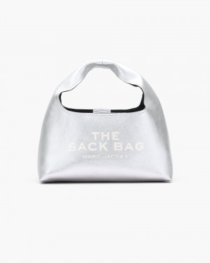 Geanta de Mana Marc Jacobs The Metallic Leather Mini Sack Bag Dama Argintii | 92385FUPX