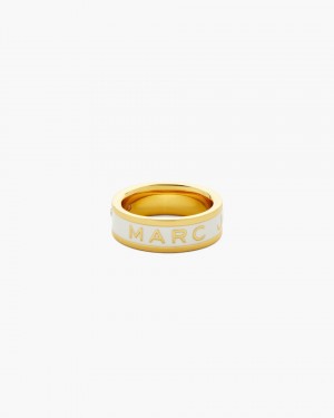 Inele Marc Jacobs The Marc Jacobs Enamel Ring Dama Aurii Albi | 83697KZNS