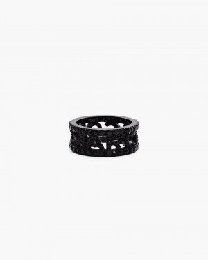 Inele Marc Jacobs The Monogram Pave Ring Dama Negrii Negrii | 23756AIXJ