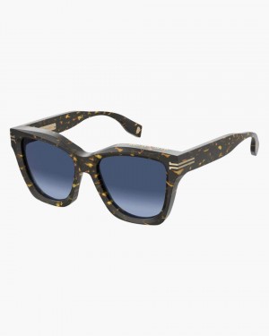 Ochelari de Soare Marc Jacobs Icon Edge Oversized Square Sunglasses Dama Havana | 52861OARC