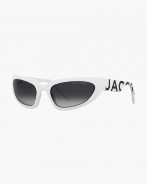 Ochelari de Soare Marc Jacobs The Bold Logo Wrapped Sunglasses Dama Albi | 07538FZCR
