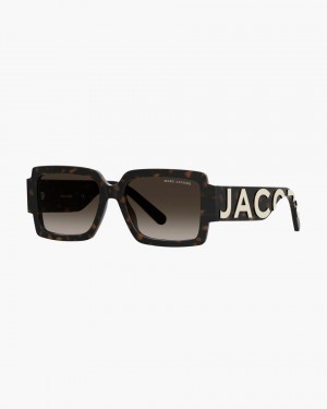 Ochelari de Soare Marc Jacobs The Bold Logo Square Sunglasses Dama Havana | 75906TRSQ