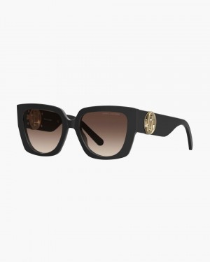 Ochelari de Soare Marc Jacobs The J Marc Square Cutout Sunglasses Dama Negrii | 32579RDEG