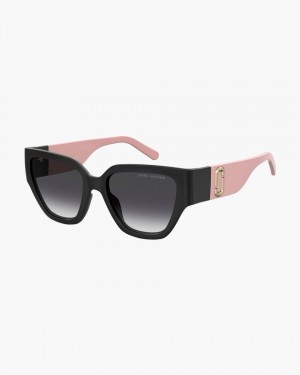Ochelari de Soare Marc Jacobs The J Marc Rectangular Colorblock Sunglasses Dama Negrii Roz | 41853LXVB
