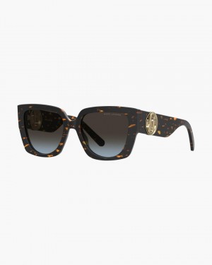 Ochelari de Soare Marc Jacobs The J Marc Square Cutout Sunglasses Dama Havana | 60931RQVA