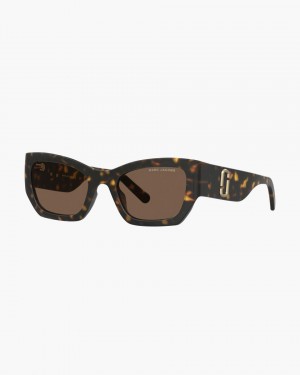 Ochelari de Soare Marc Jacobs The J Marc Square Cat Eye Sunglasses Dama Havana | 12450KYZM