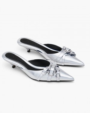 Pantofi Cu Toc Marc Jacobs The Emma Kitten Heel Dama Argintii | 32748COIH