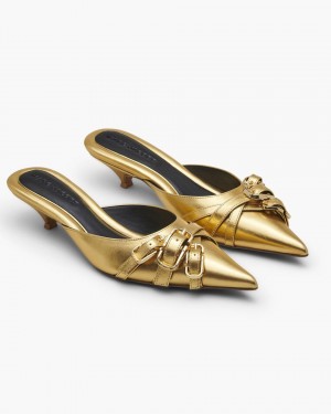 Pantofi Cu Toc Marc Jacobs The Emma Kitten Heel Dama Aurii | 92781ZOXR