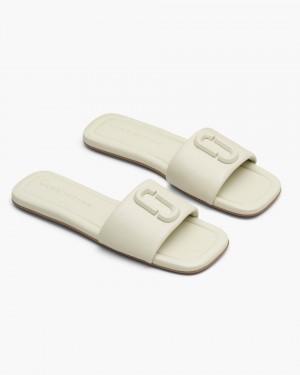 Pantofi Plati Marc Jacobs The J Marc Leather Sandal Dama Albi | 65741IGKU